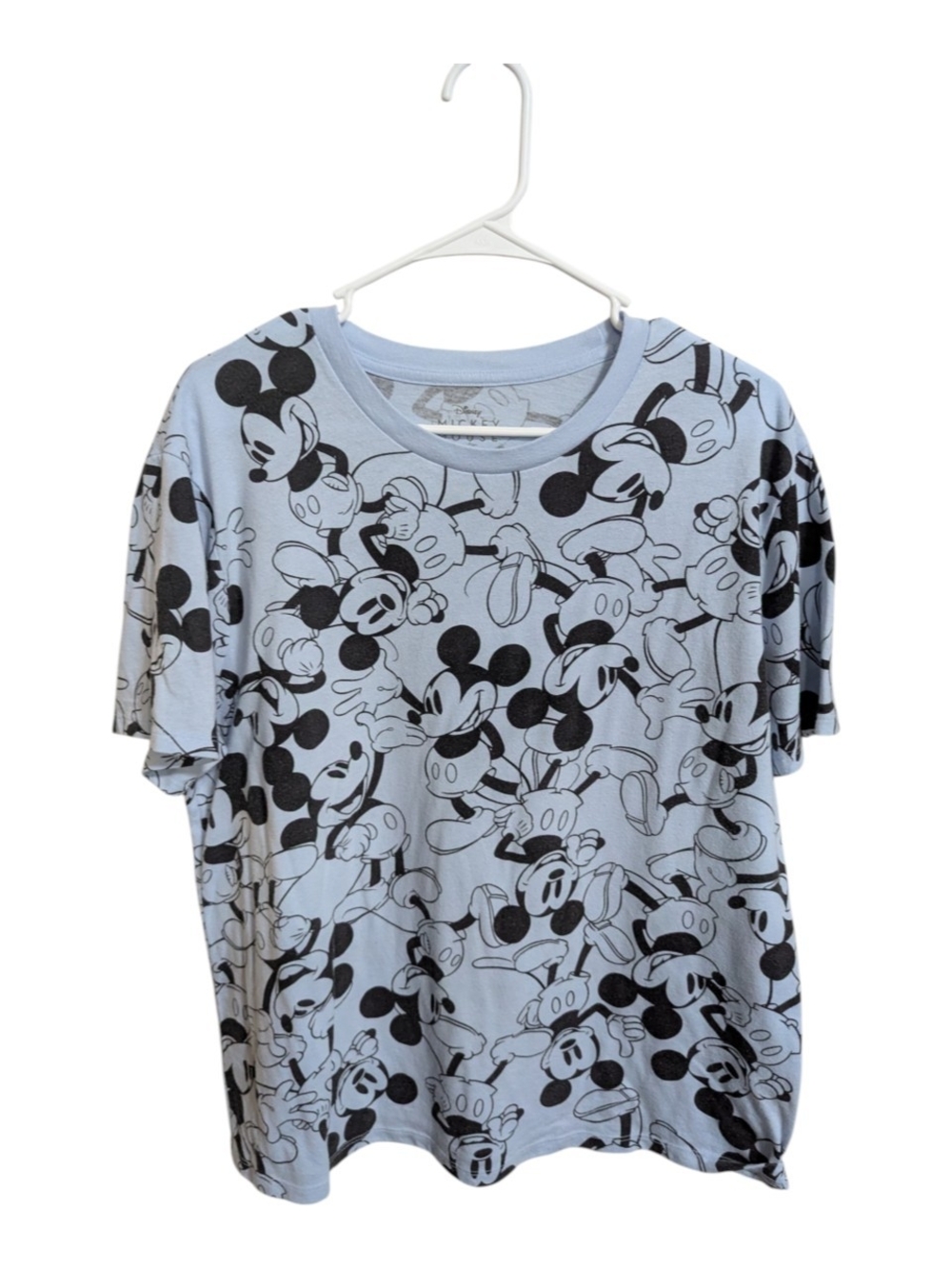 Disney Women's Graphic Tee Sz XL Mickey Mouse Print Blue Relaxed Fit